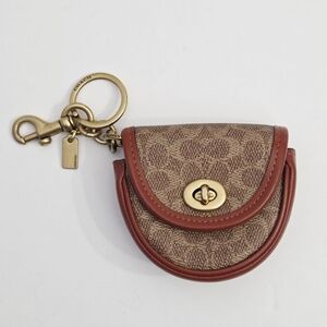 EXCELLENT COACH MINI SADDLE BAG CHARM - SIGNATURE CANVAS